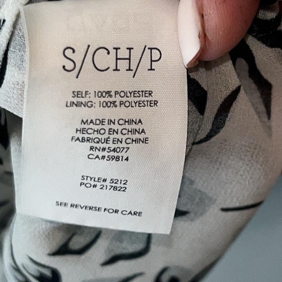 CABI Chiffon Sleeveless Semi-Sheer Floral Tunic Top Gray Adjustable Straps Sz Sm - Picture 10 of 12